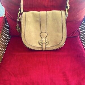 Fossil Tan Leather Crossbody Bag